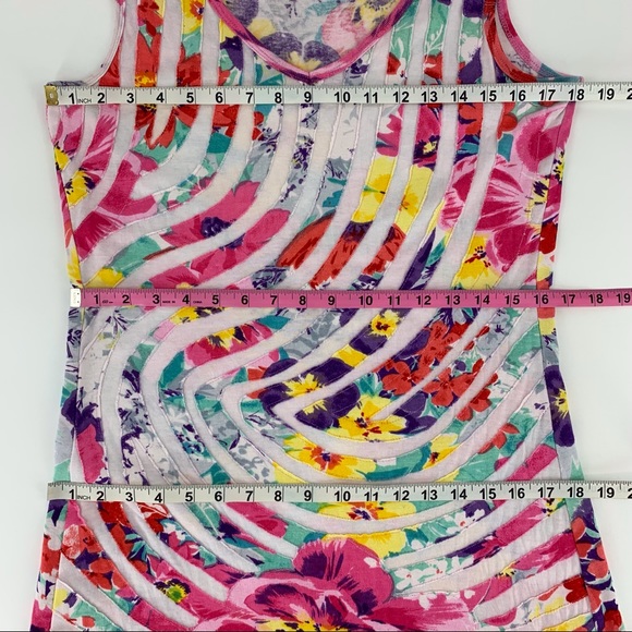 Orange Fashion Village Floral Patterned Cotton Longer Tank, Small - Picture 14 of 16